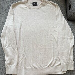 H&M Cream Crewneck Sweater Classic Knit